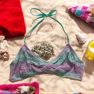 Victoria's Secret Women's XL Unicorn Tie Dyed Halter Bikini Bralette Swim Top